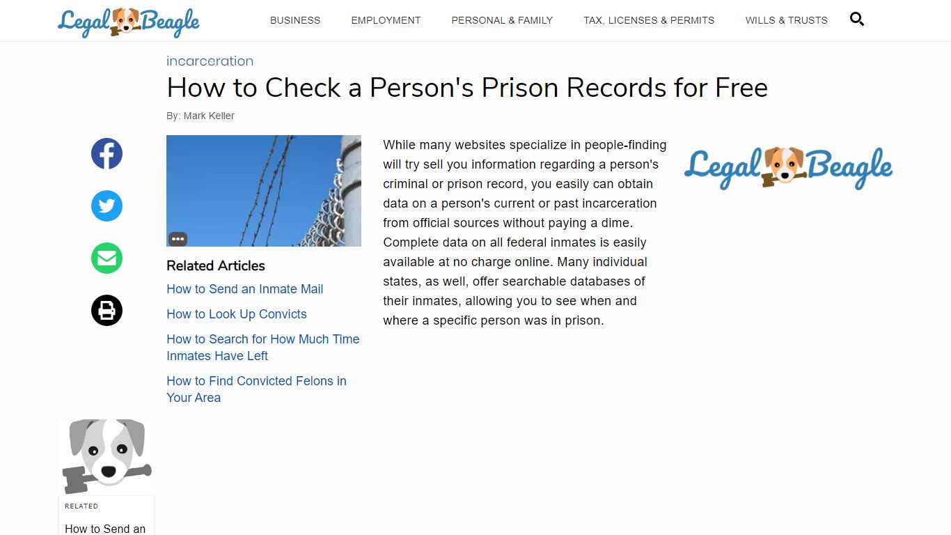 How to Check a Person's Prison Records for Free | Legal Beagle